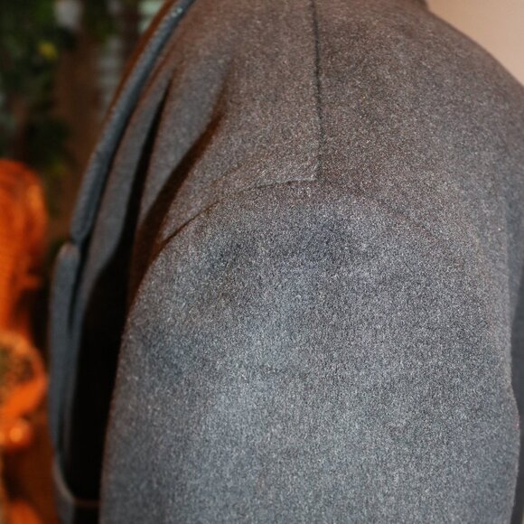 Ron Chereskin Cashmere Blend Italy Size 46 Gray Long Coat Men Formal - Picture 3 of 15